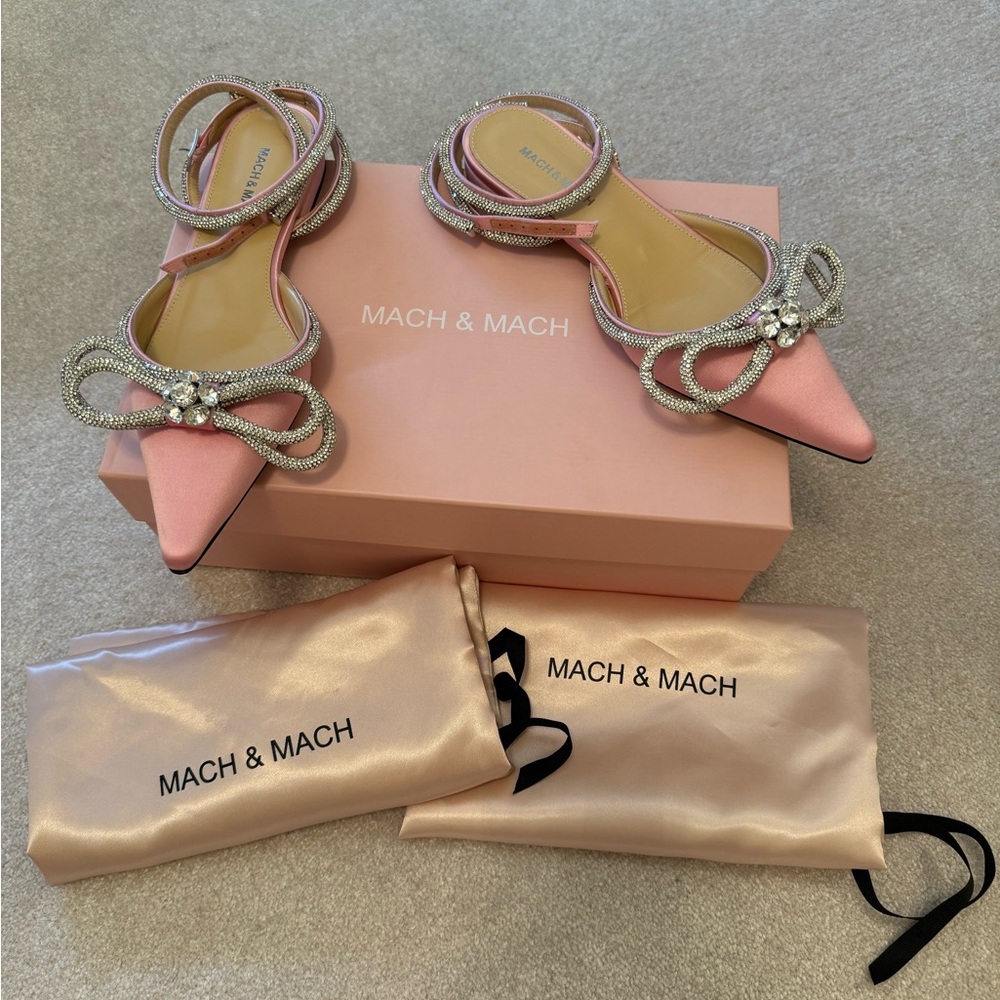 Mach & Mach double bow satin flats